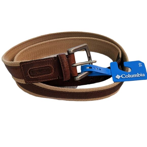 Columbia Canvas and Leather Belt size 44 - Picture 1 of 5